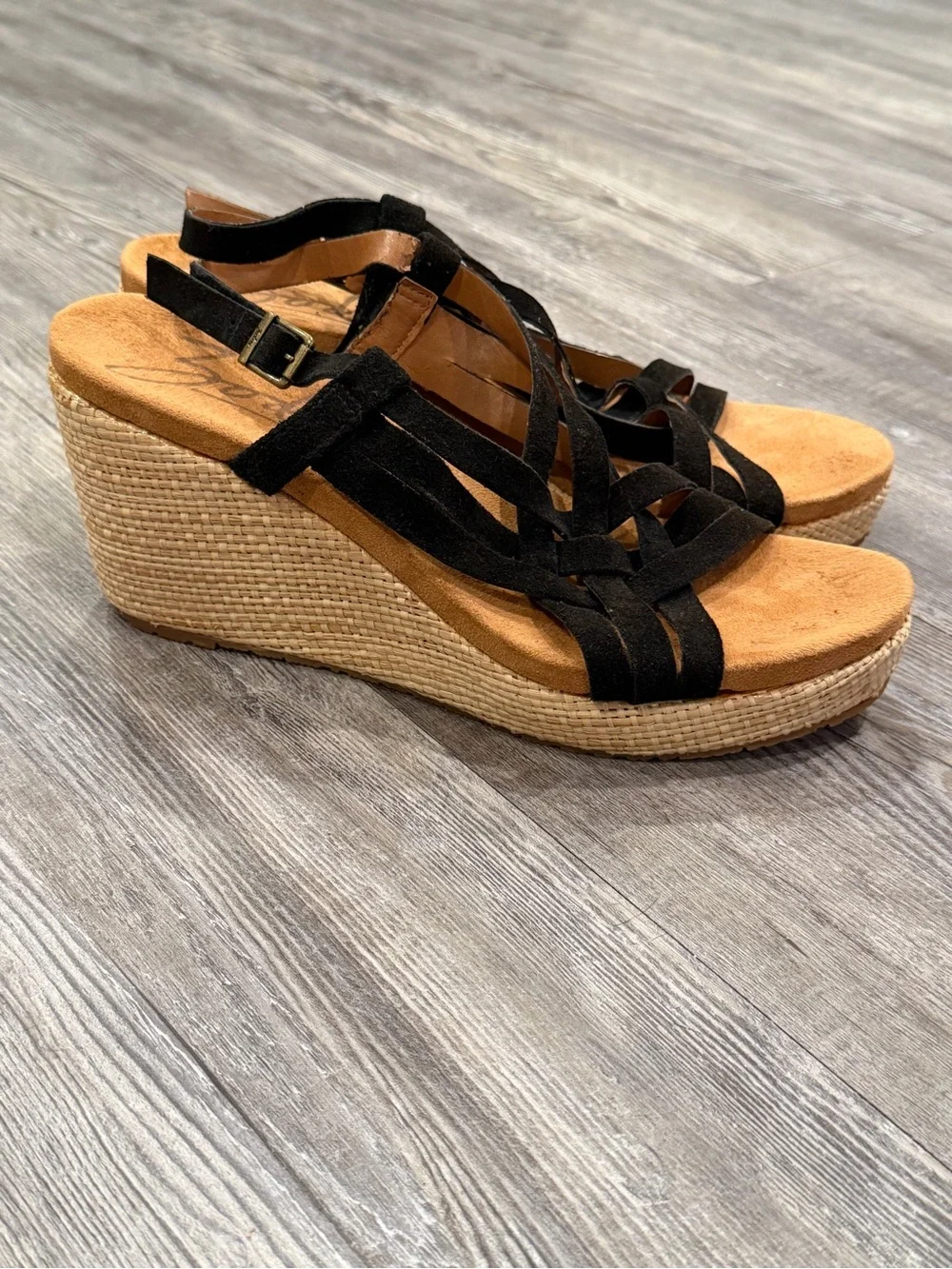 Zodiac Petra Strappy Leather Wedge Sandals Women’s Size 11M Espadrilles